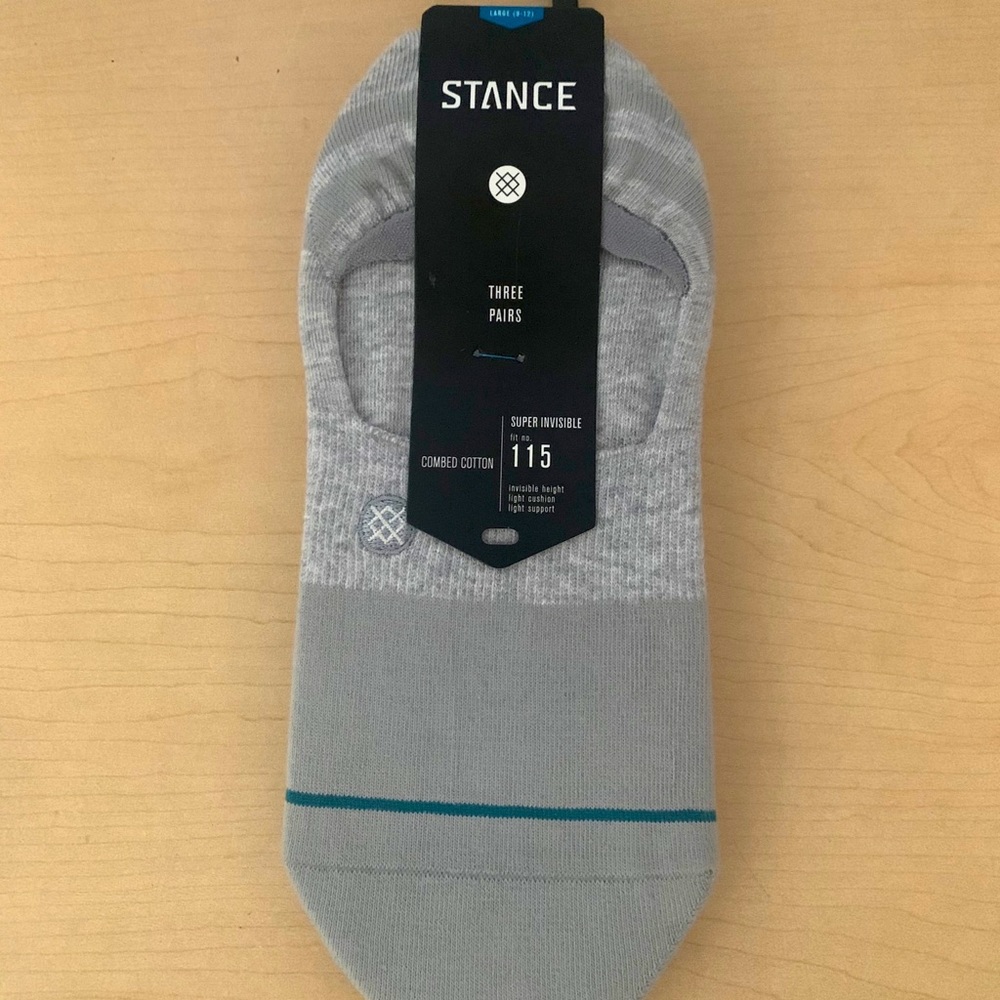 Stance Men’s no show 3 pk grey L